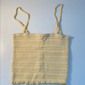 Stretchy straight neck yellow tank